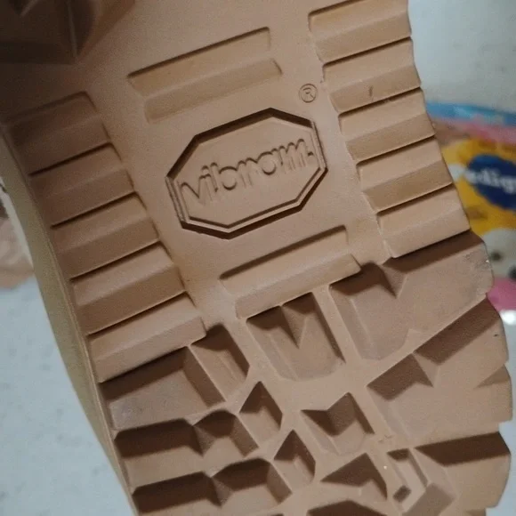 Women's Tan Combat Boots - Picture 6 of 7